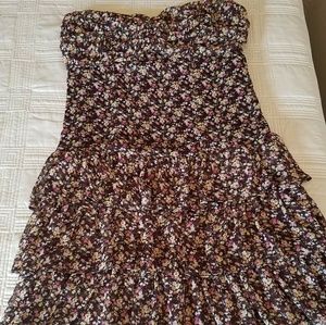Brown floral mini dress